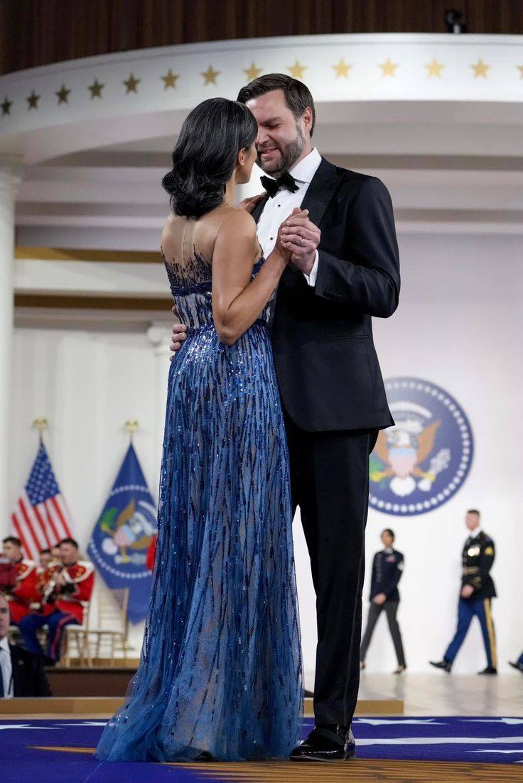 Wow, they looked absolutely stunning! 😊 JD Vance's wife, Usha, stole the show in her gorgeous shimmering gown at the Trump Inauguration Liberty Ball.The video of their inaugural dance together is below
