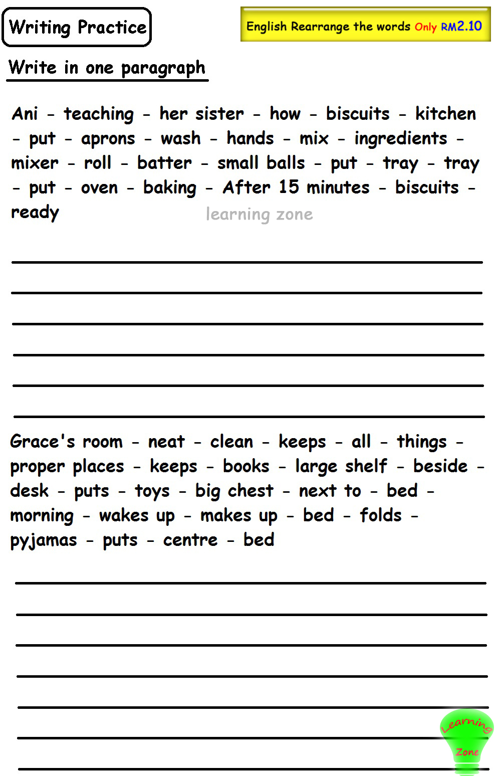 Learning - 👉English Writing ⏩Save n Print