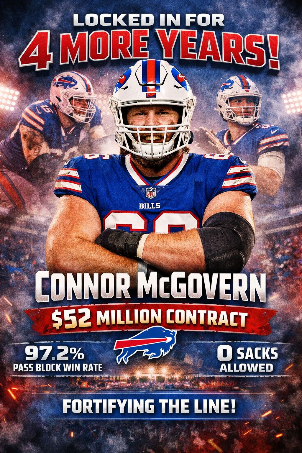 Buffalo Bills center Connor McGovern is staying put after agreeing