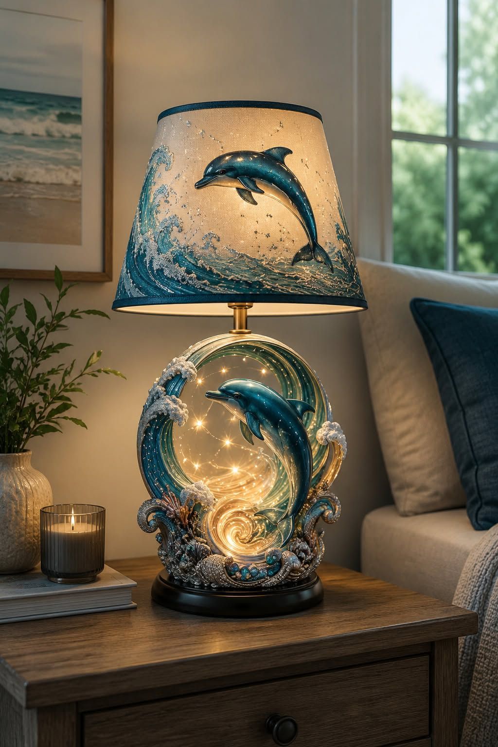 This majestic pink dolphin lamp. (Dural Vinnies)