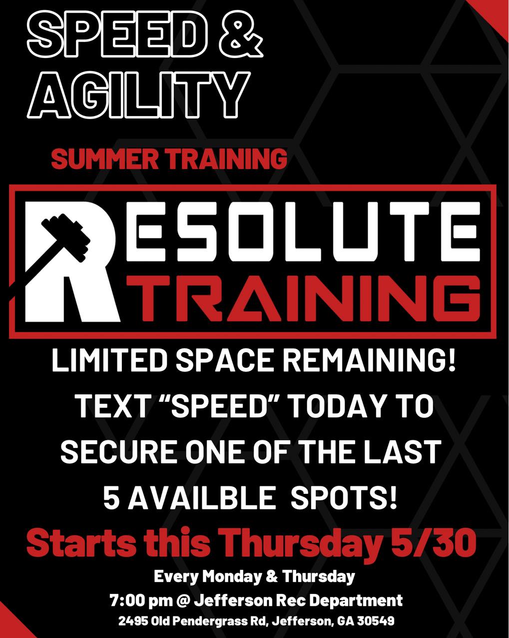 Resolute - Our speed & agility program starts THIS Thursday! Spots are ...