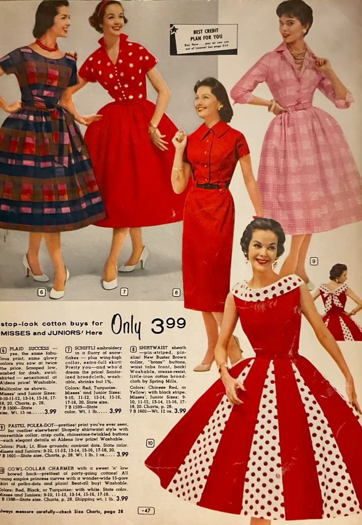 Mid/Late 1960s colorful mod fashions for Juniors from Aldens.