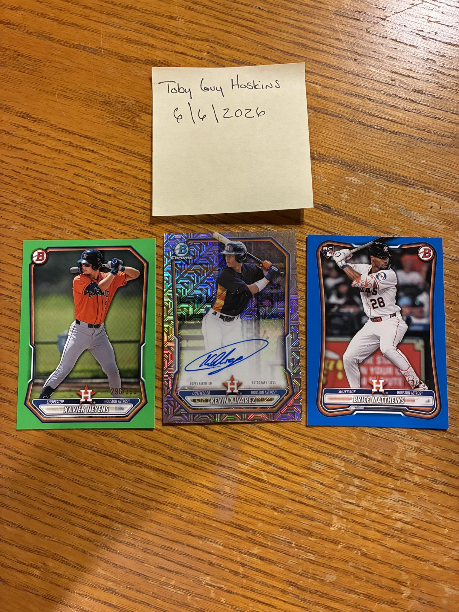 Sold!! Houston Astros auto and numbered Bowman Chrome Kevin 
