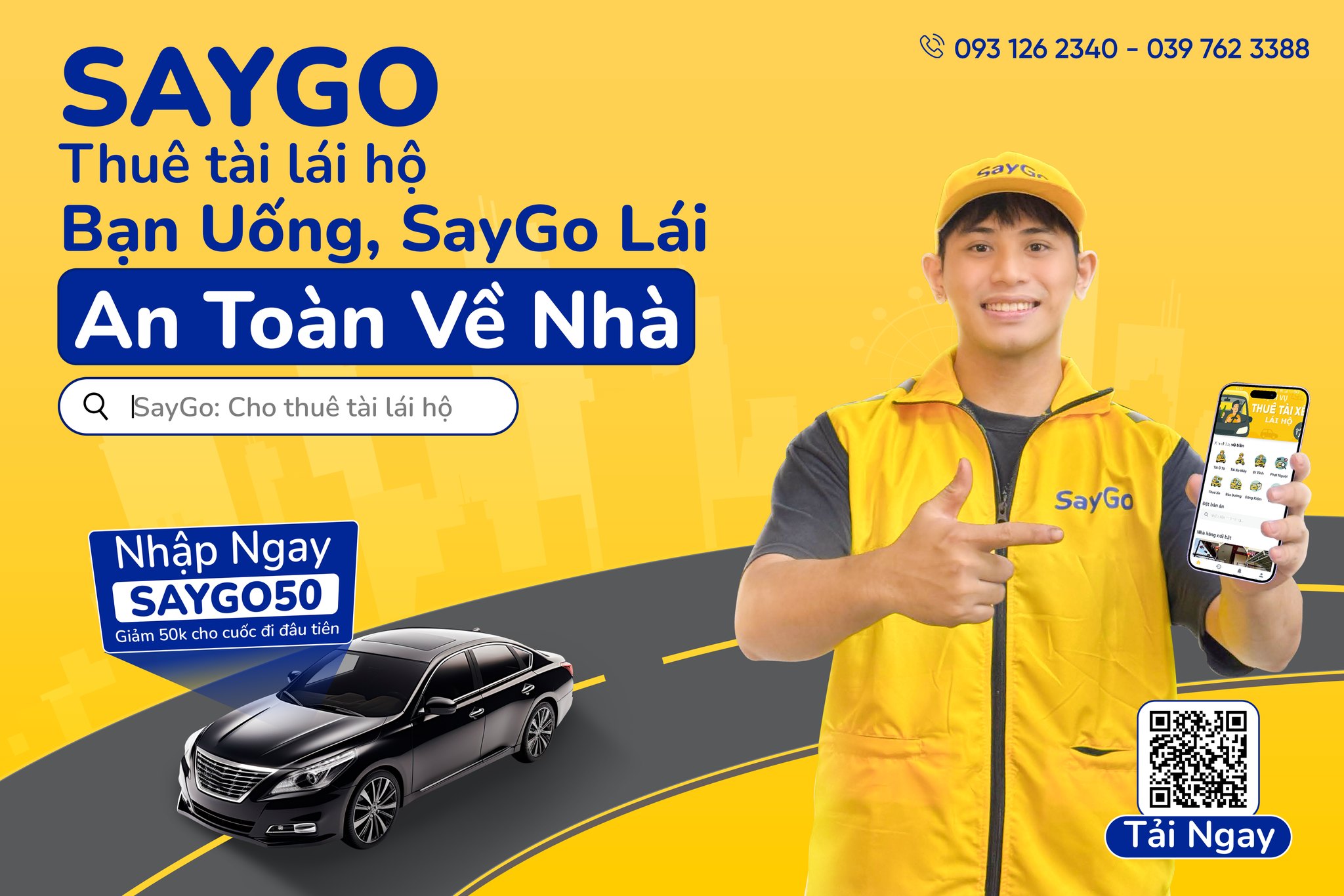 SayGo: Thuê tài xế & Đặt bàn