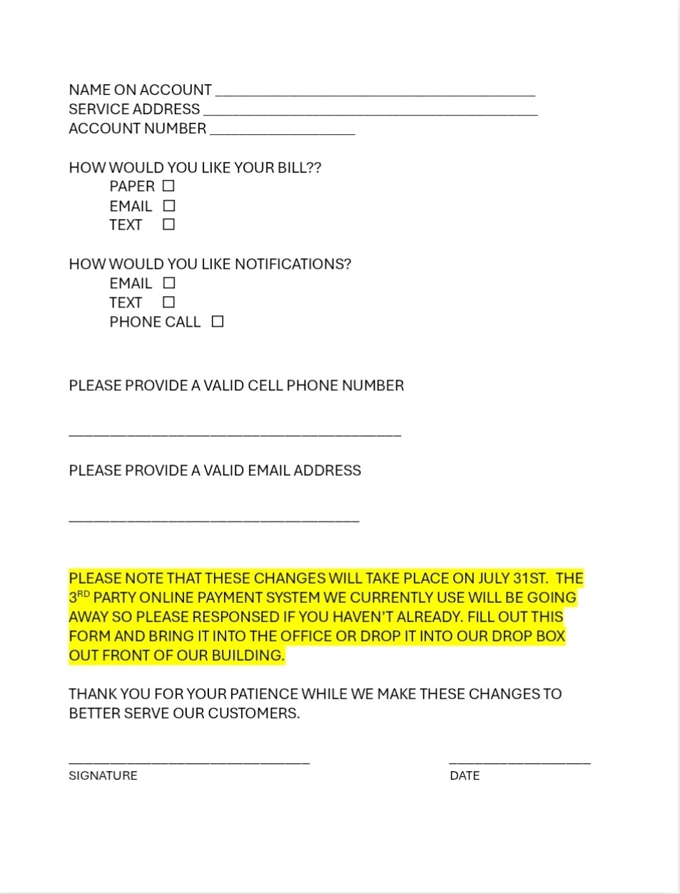 Grove - Everyone will be receiving ones those these form with their ...