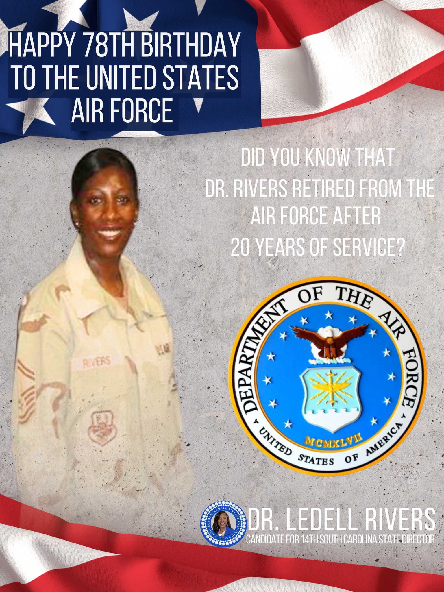 Rivers - Happy 78th Birthday to the United States Air Force. I am proud ...