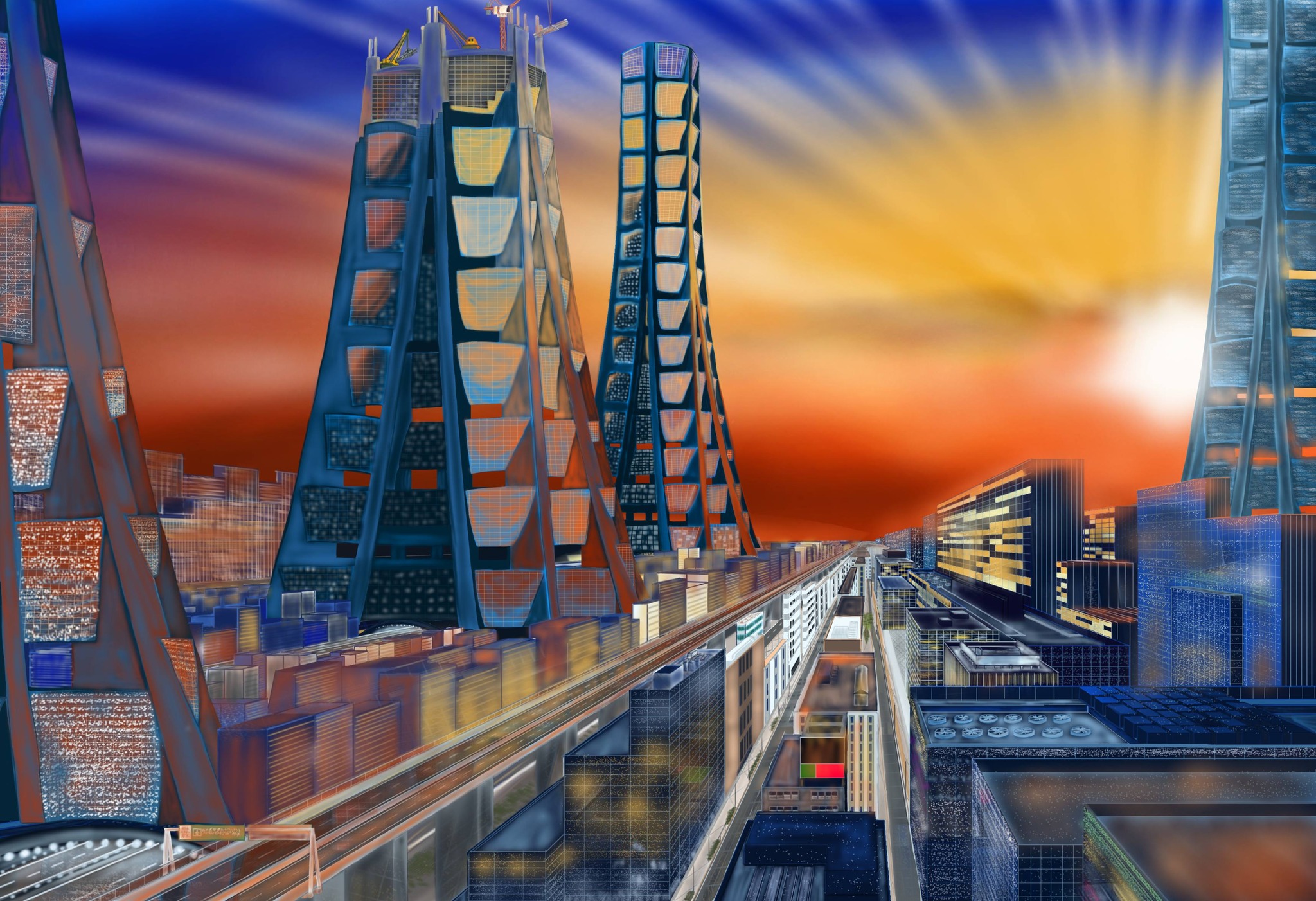 Conquered of sky city 1000 in Tokyo. Artist:Aizuddin afif The sky