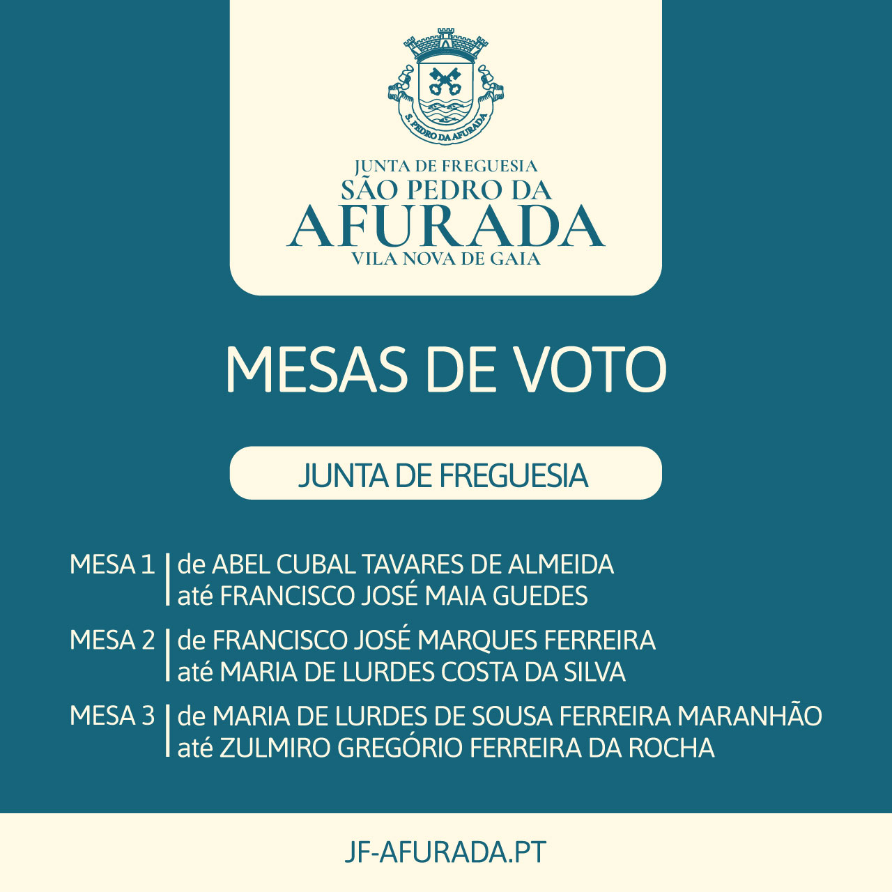 Junta - ELEIÇÕES PRESIDENCIAIS (18 JANEIRO 2026) LOCAIS DE VOTO Para ...