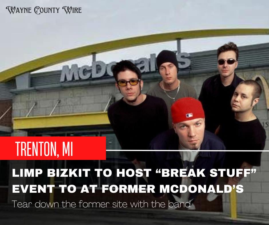 Limp Bizkit to host 'break things' event in Trenton, Michigan