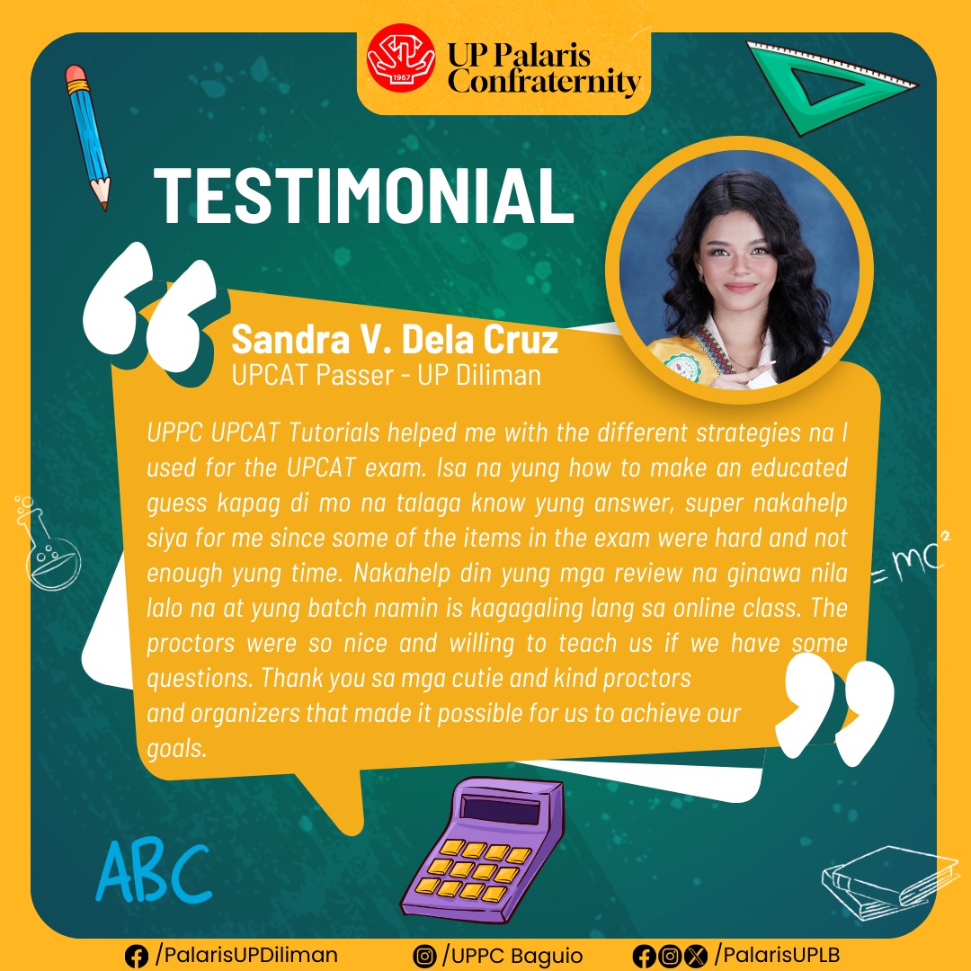 Check out these 🌟testimonials🌟 from... - UPPC UPCAT Tutorials | Facebook