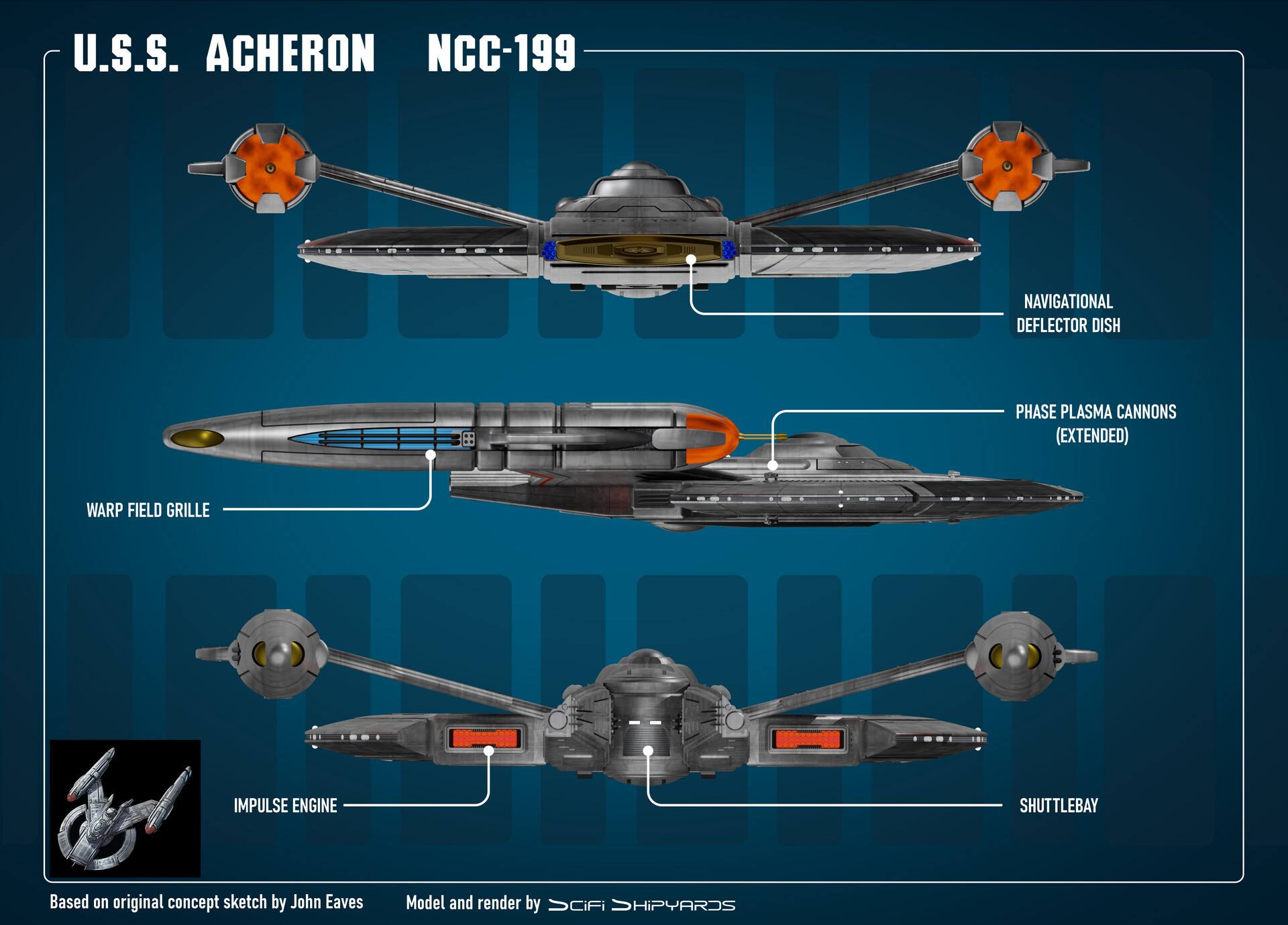 Uss acheron pre-federation scout ship design