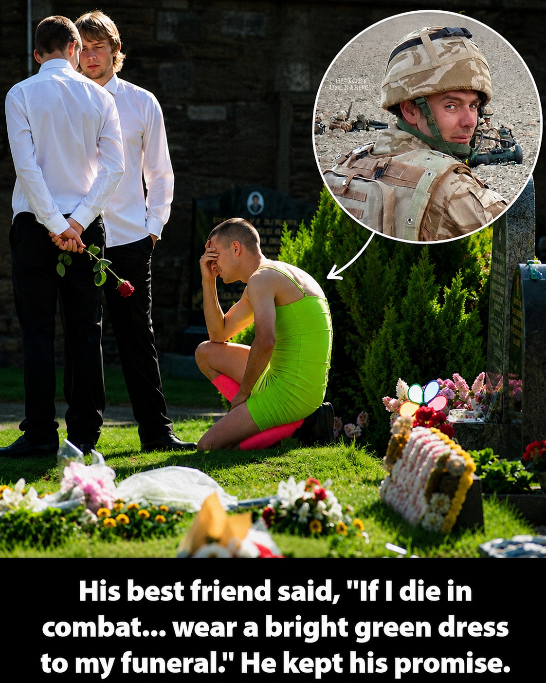 dark green dress funeral walked into his best friend's wearing a bright dress. And it was the most beautiful thing anyone in that room had ever seen. Years before Kevin Elliott was killed serving Sub_Category_Kurta_Set_Womenswear