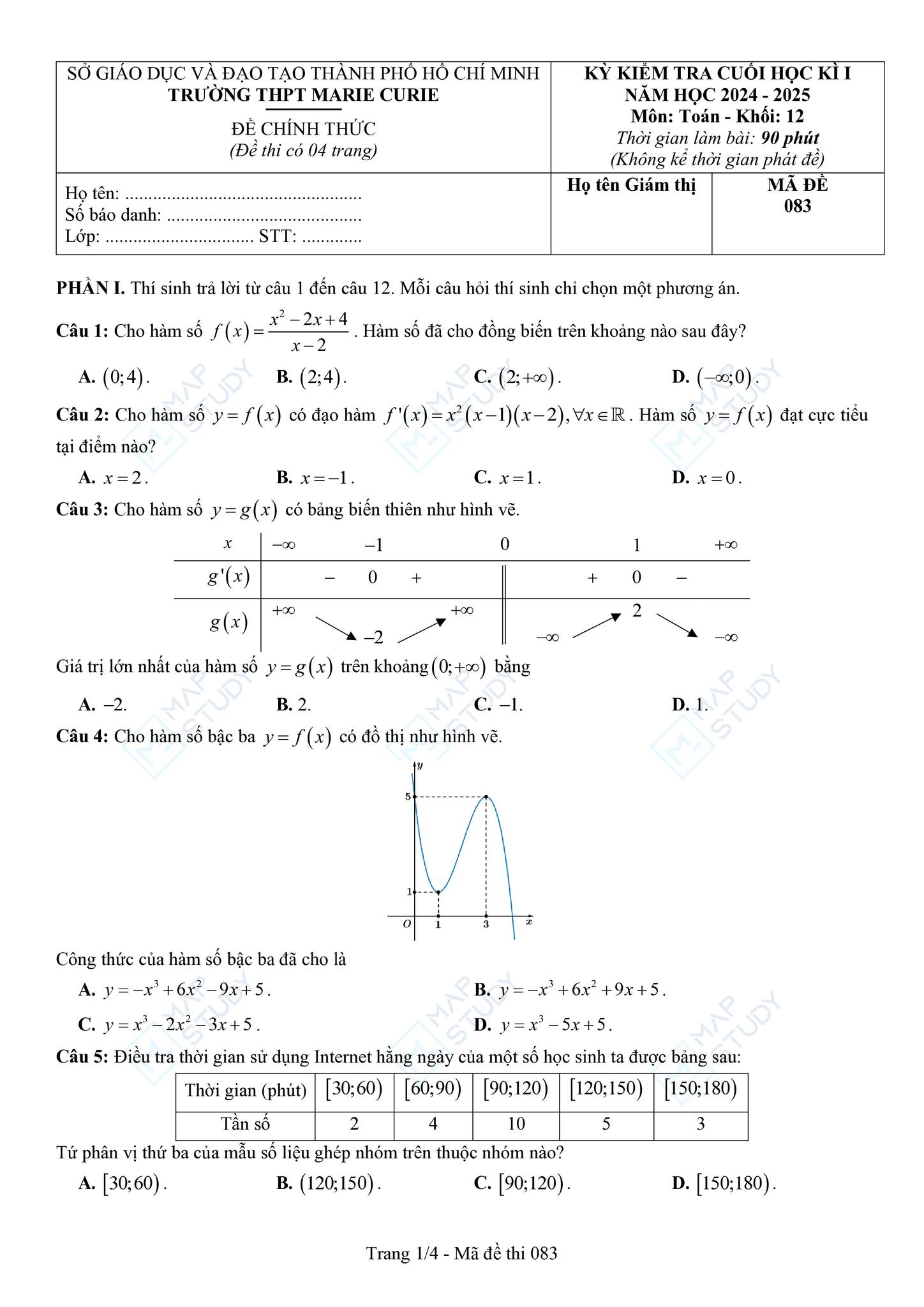ĐỀ... - Tổ Toán Mapstudy - Chuyên luyện thi Toán 10,11,12 | Facebook