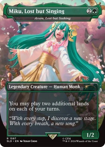 miku mtg bonus card Amazon.com: Magic The Gathering Secret Lair x Hatsune Miku: Winter Diva English Edition (Non-Foil) : Collectibles & Fine Art Destroy target artifact or enchantment Favorite Bonus Cards in Magic:
