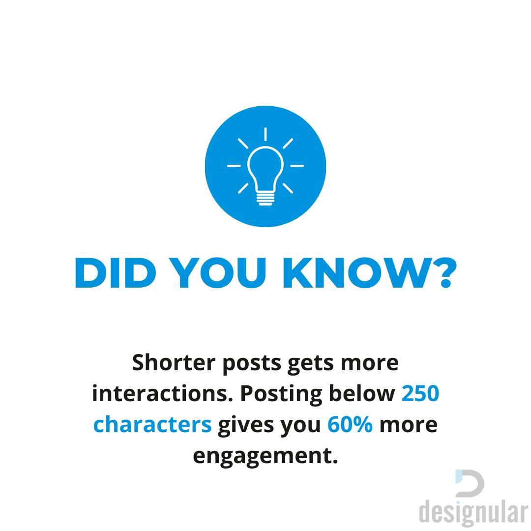 Designular - Want more engagement? Keep it short! Posts under 250 ...