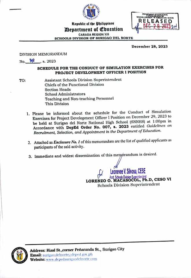𝐃𝐌 𝐍𝐨. 𝟑𝟗𝟖, 𝐬. 𝟐𝟎𝟐𝟑... - DepEd Surigao del Norte Division | Facebook