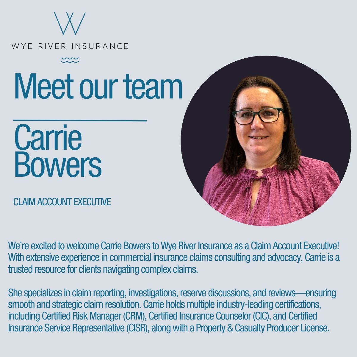 We’re thrilled to welcome Carrie... - Wye River Insurance | Facebook