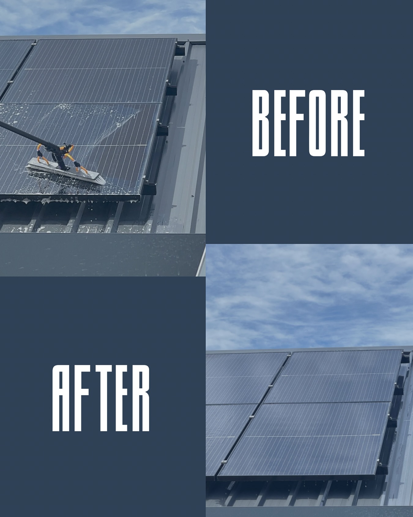 Blue - ☀️ Before vs. After Solar Panel Cleaning! Dirty panels = less ...