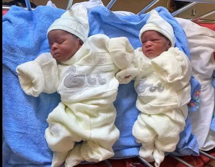 My twin babies just arrived safely 🎉🎈 tap into this blessing