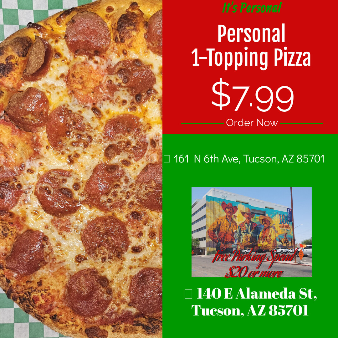 Zeke's Pizza in downtown Tucson on 6th Ave and Alameda