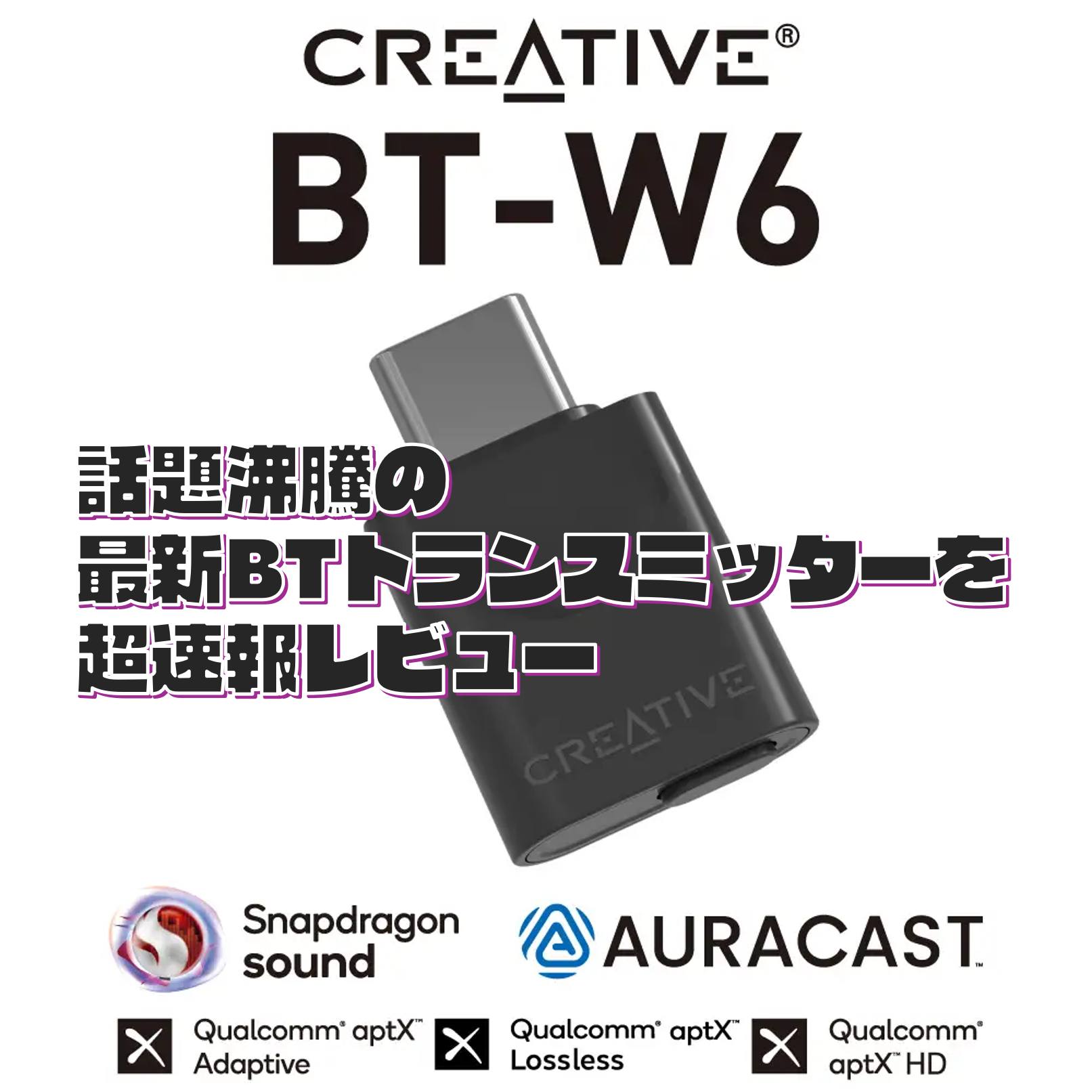 BT-W6 レビュー】クリエイティブ BT-W6 ついに登場！話題沸騰のBT 
