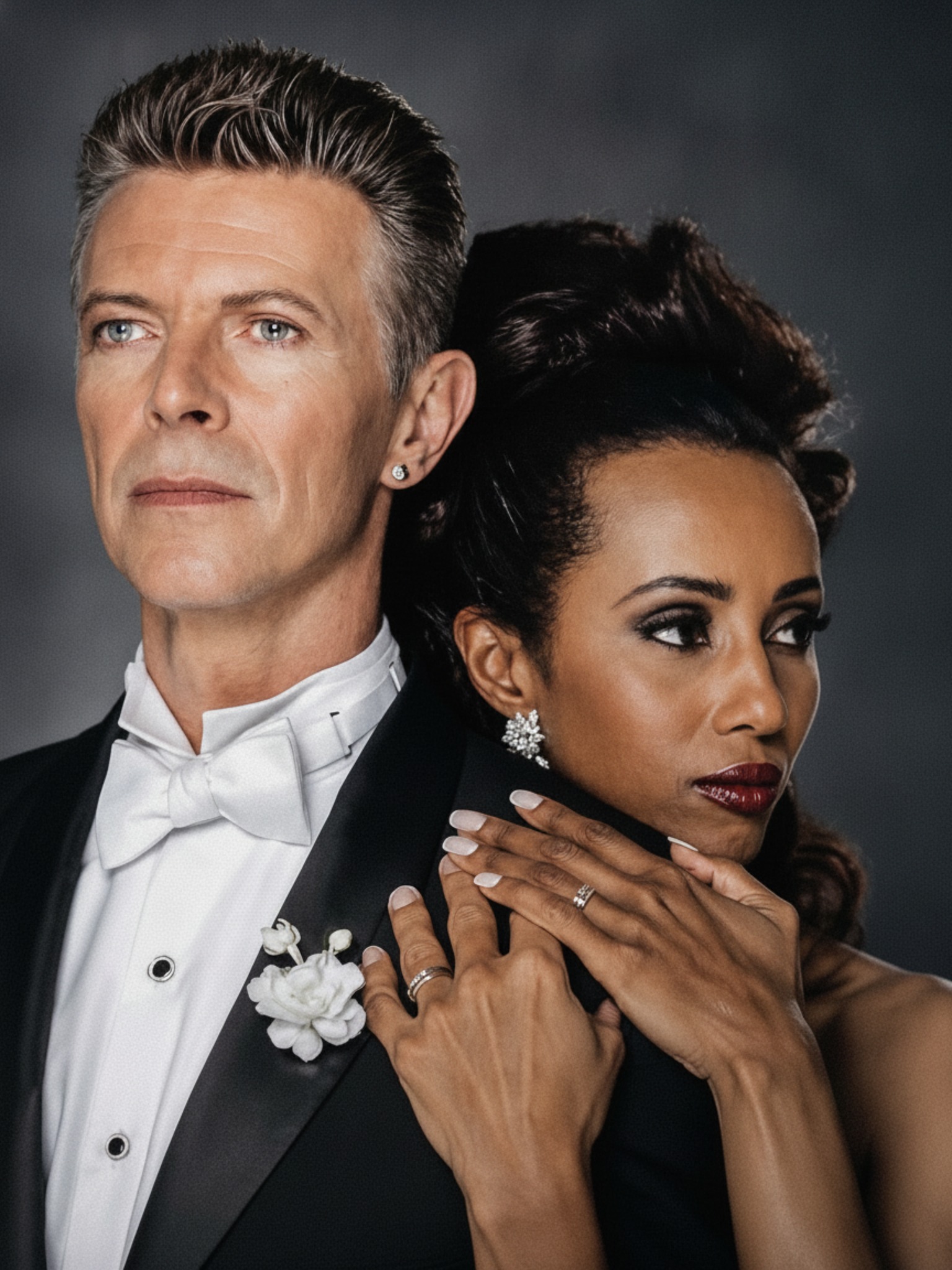 David Bowie and his wife Iman [1996] 🖤🧡