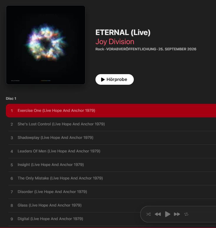 Joy Division Eternal Live Box Set Tracklist Leaked: 192 Tracks, 14