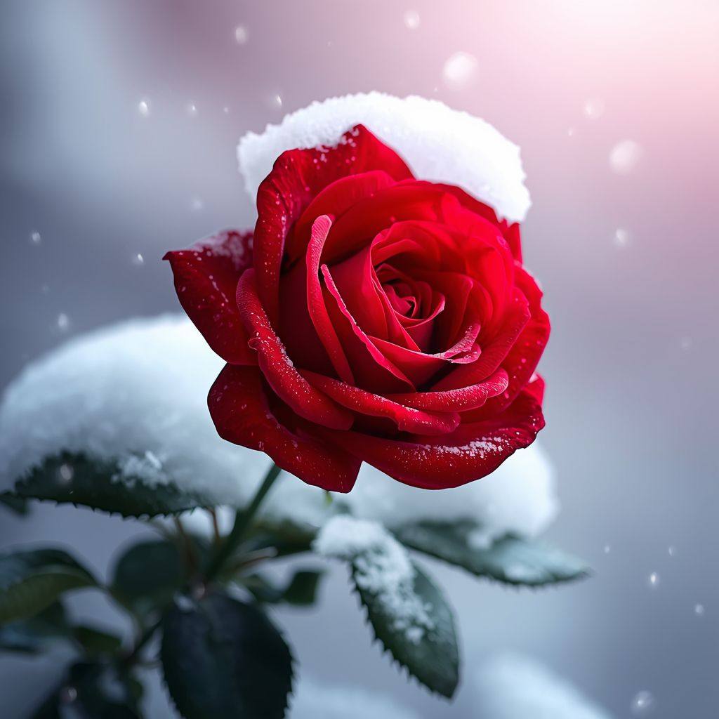 ️ ️ Red Roses Blooming Like Magic in a Snowy Paradise 🌹 #RedRoses # ...