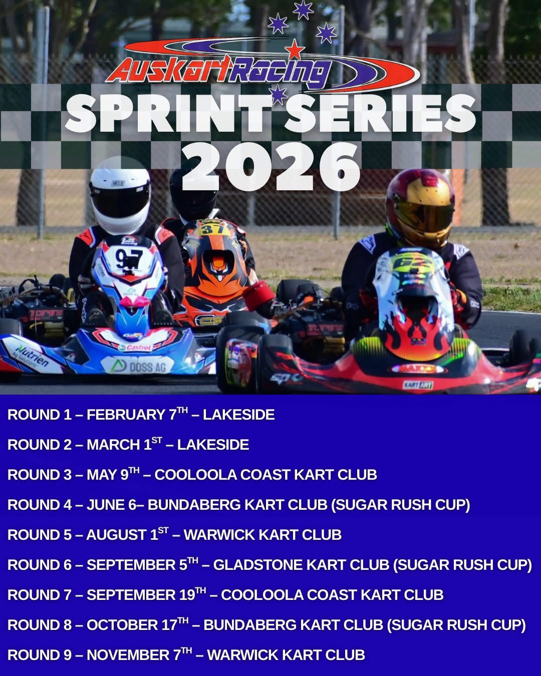 Just Karts - Auskart Racing Inc. 2026 Calendar. Sprint... | Facebook