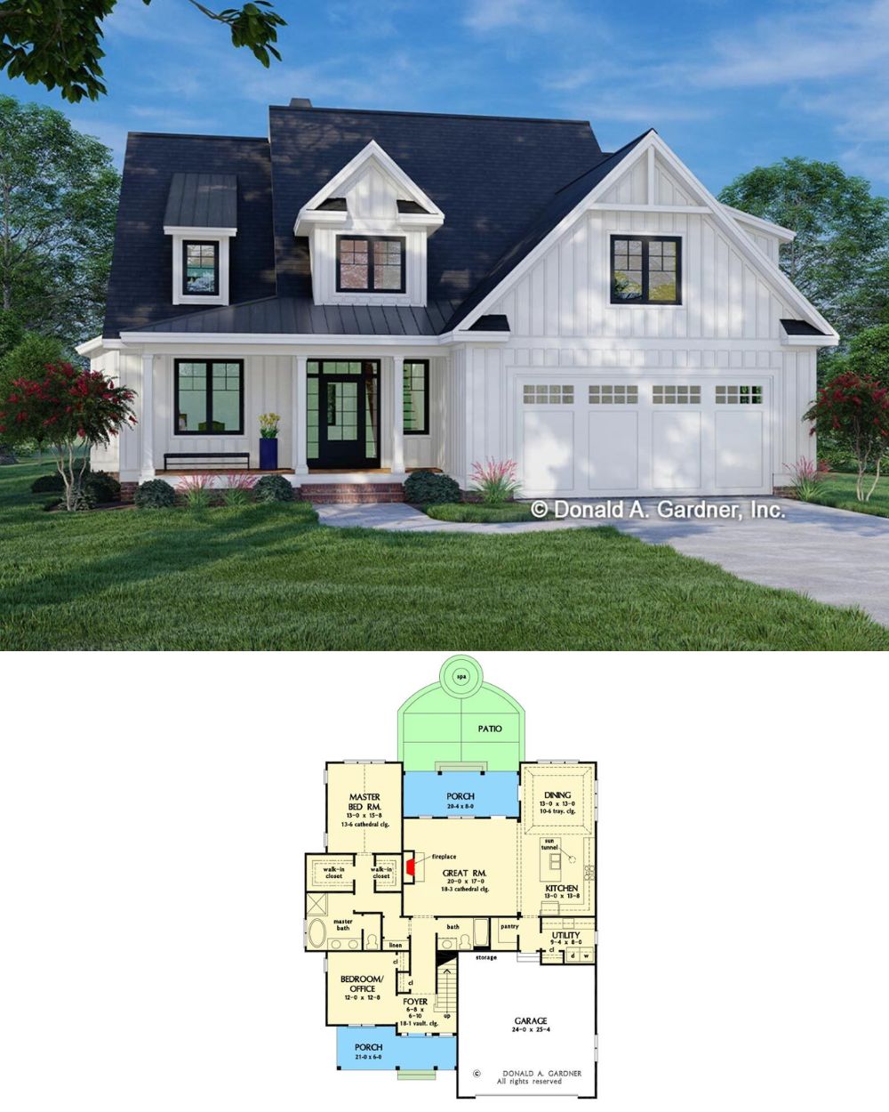 Dream - 2,397 Sq Ft 4-Bedroom 2-Story Modern Farmhouse Style House Plan ...