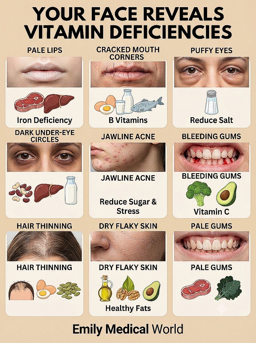 How facial signs and skin changes reveal vitamin deficiencies