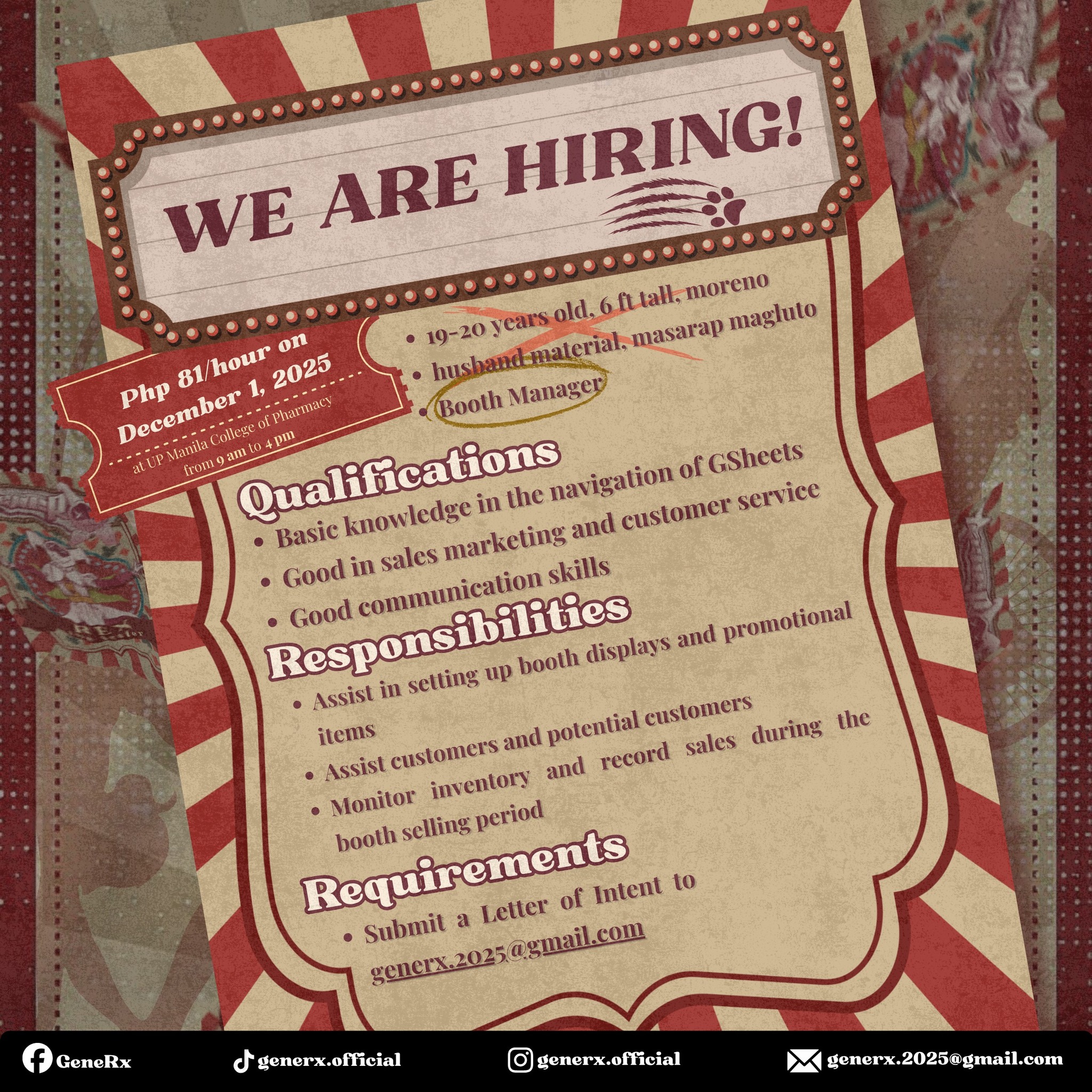 𝑮𝒆𝒏𝒆𝑹𝒙 - 📣 We’re Hiring! 📣 🎭 We’re looking for a Booth Manager to join ...