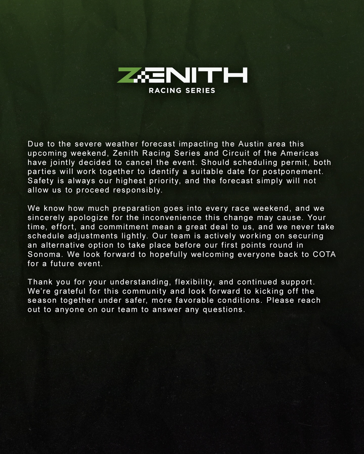 Zenith Racing Series added a new photo. - Zenith Racing Series