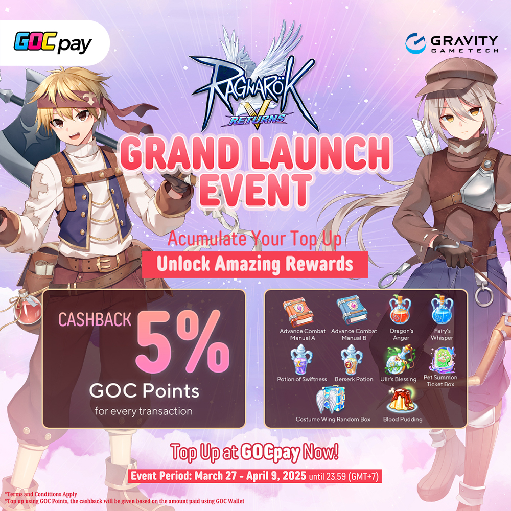 GOCpay - [🇵🇭 🇸🇬 🇲🇾] 🔥 Ragnarok Returns GRAND LAUNCH EVENT! 🔥 Top up ...