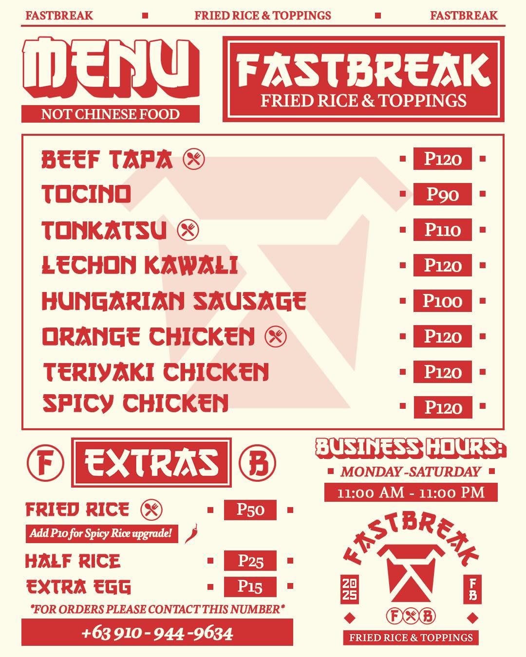 Fastbreak Fried Rice & Toppings | Antipolo