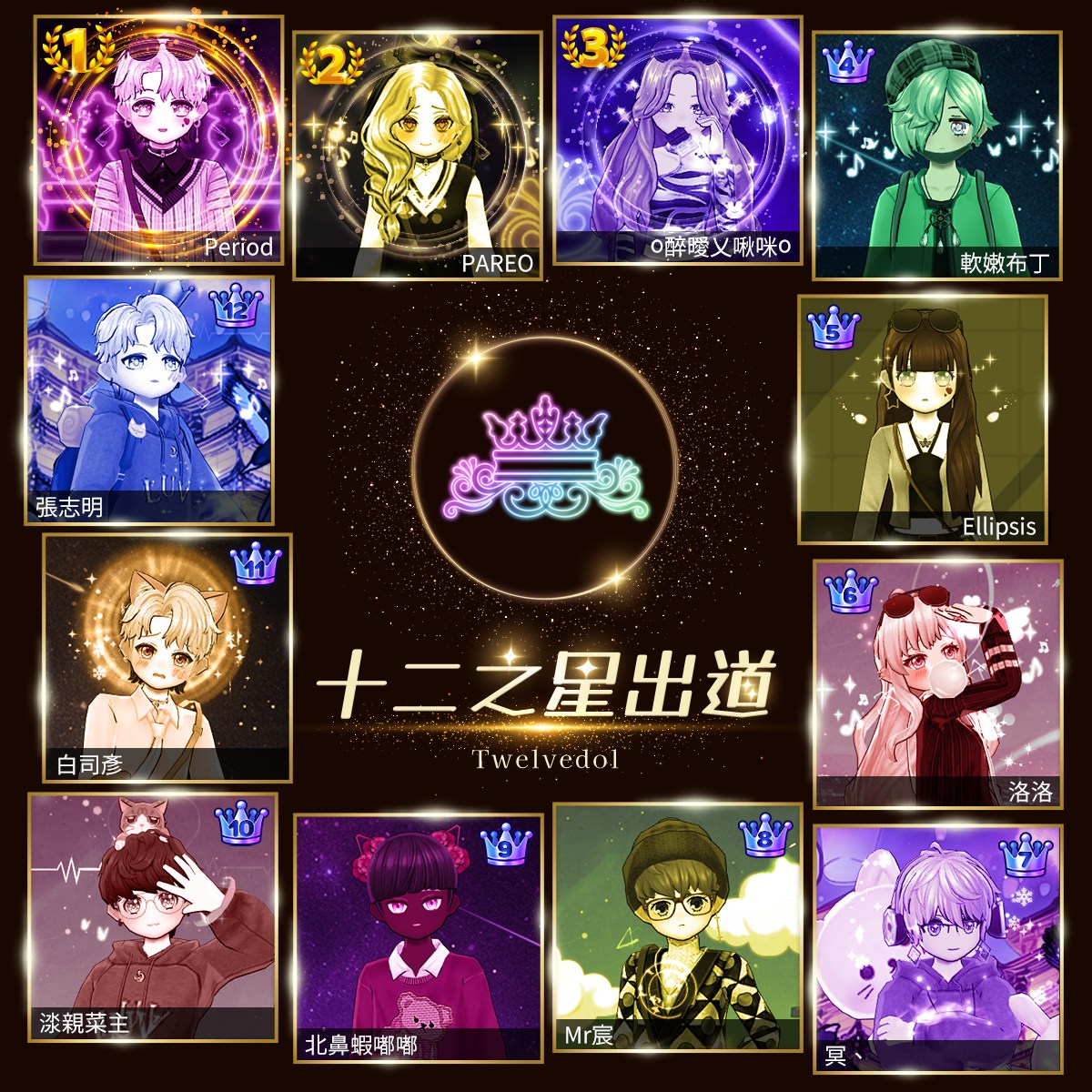 閃耀之星 - ⭐閃耀之星⭐初代十二之星恭喜出道！ ლ(∘ ‵ƹ′ ლ) 恭喜初代十二之星登場！... | Facebook