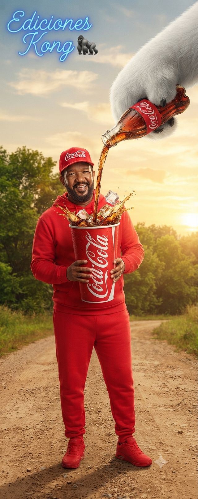 Vintage-style portrait of 황현우 with Coca Cola