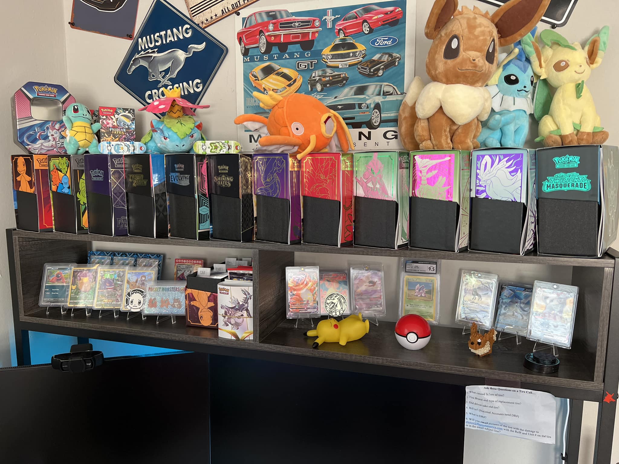 pokemon card display shelf tutata Sports for Wall, Hold 16 Graded or 20 Sleeved Trading Cards- 4 PCS Acrylic Shelves for PSA SGC BGS Graded Trading Slabs : Toys & Games Finally got and filled my