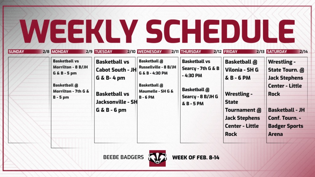 Beebe - Another busy week ahead for Badger Athletics! Basketball tips ...