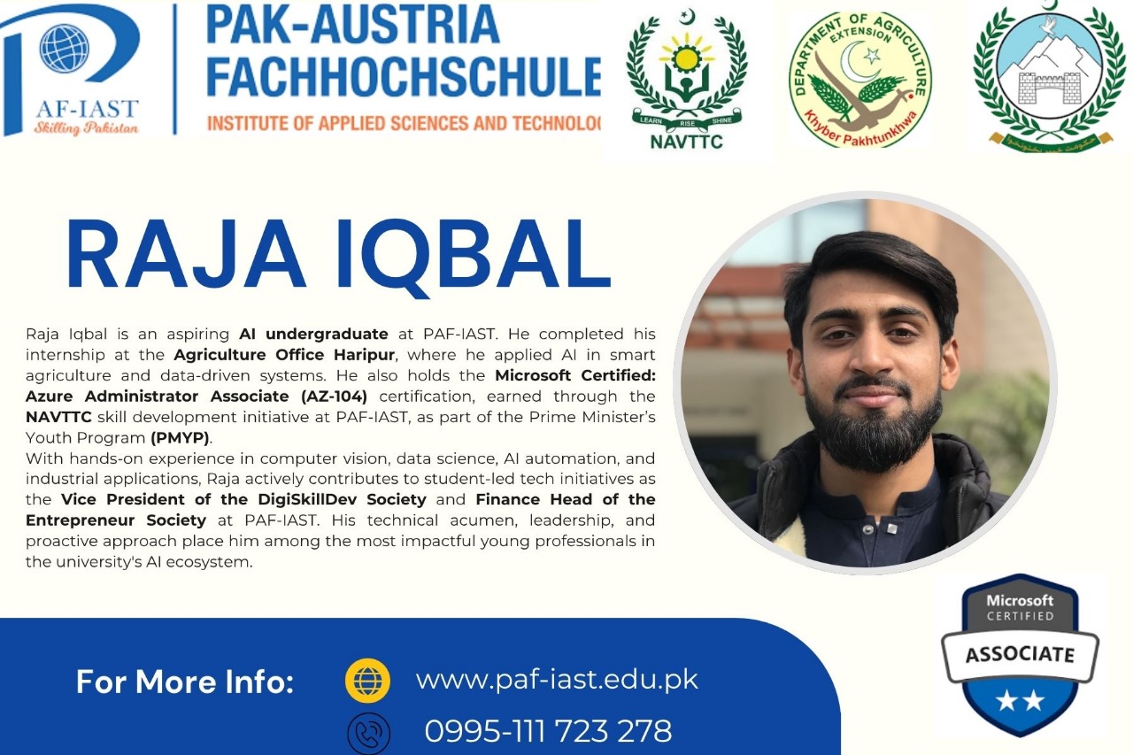 Dept. - Student Spotlight – Raja Iqbal | BS Artificial Intelligence ...