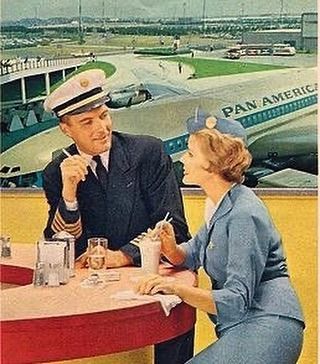 Pan Am Constellation plane in flight circa 1952