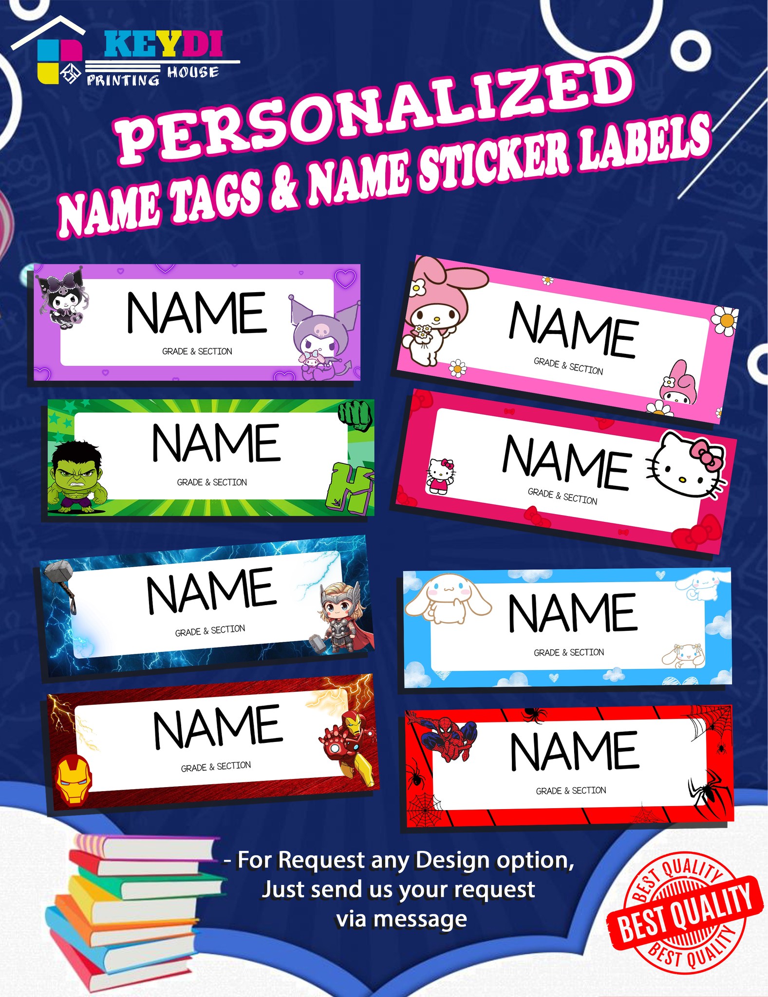 KEYDI - >>>PERSONALIZED NAME TAGS & NAME STICKER LABELS