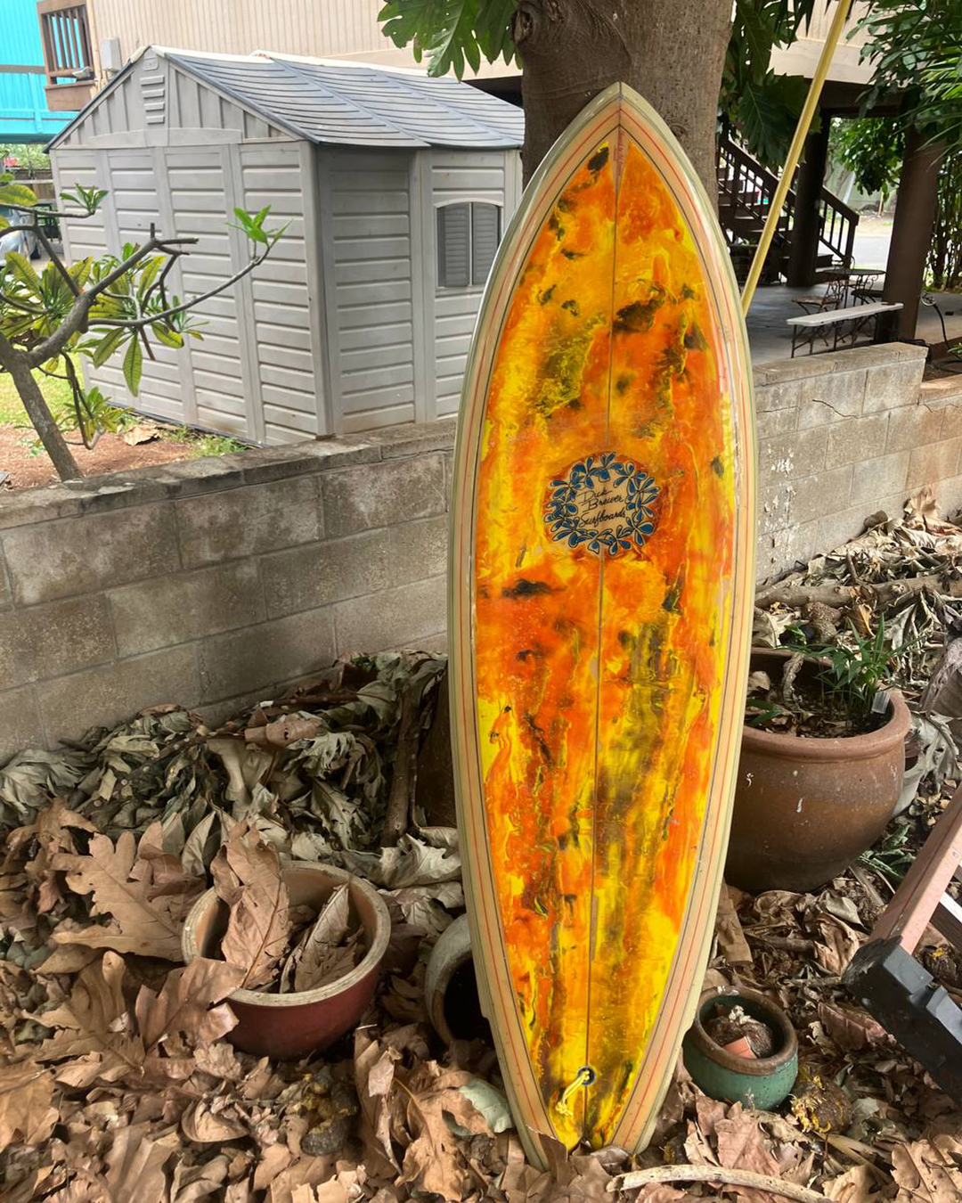 Pat Rawson shaped surfboard from the mid nineties