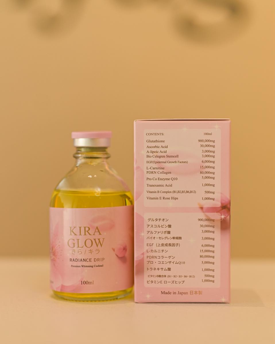 80000 mg glutathione Kira Glow Radiance Drip available at Anyag Beauty & Aesthetic Studio in Bacolod ✨ GHK-Cu copper peptides Packaging:55ml skincare korean products