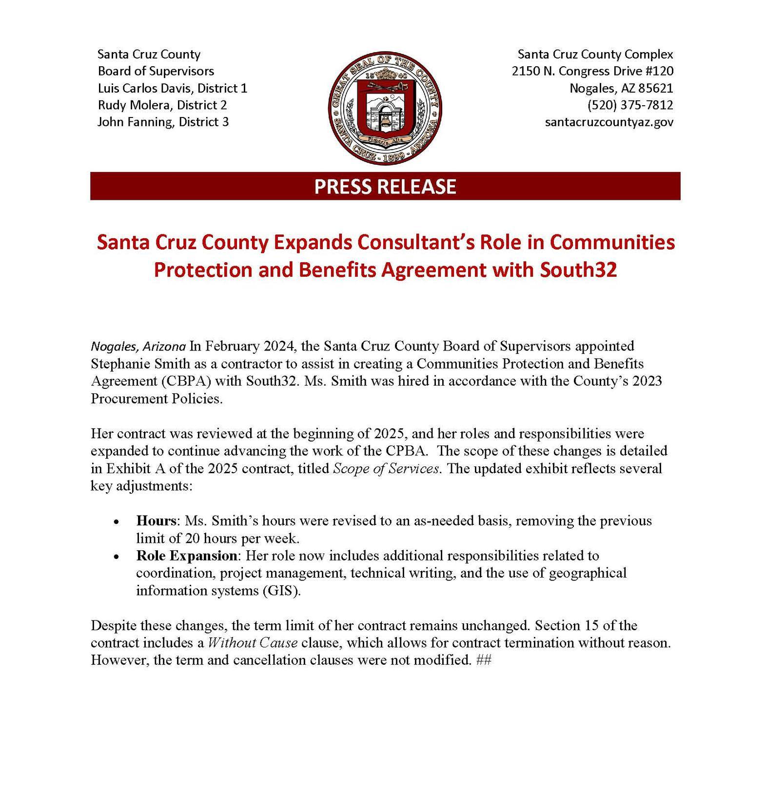 Santa - Santa Cruz County Expands Consultant’s Role in Communities ...