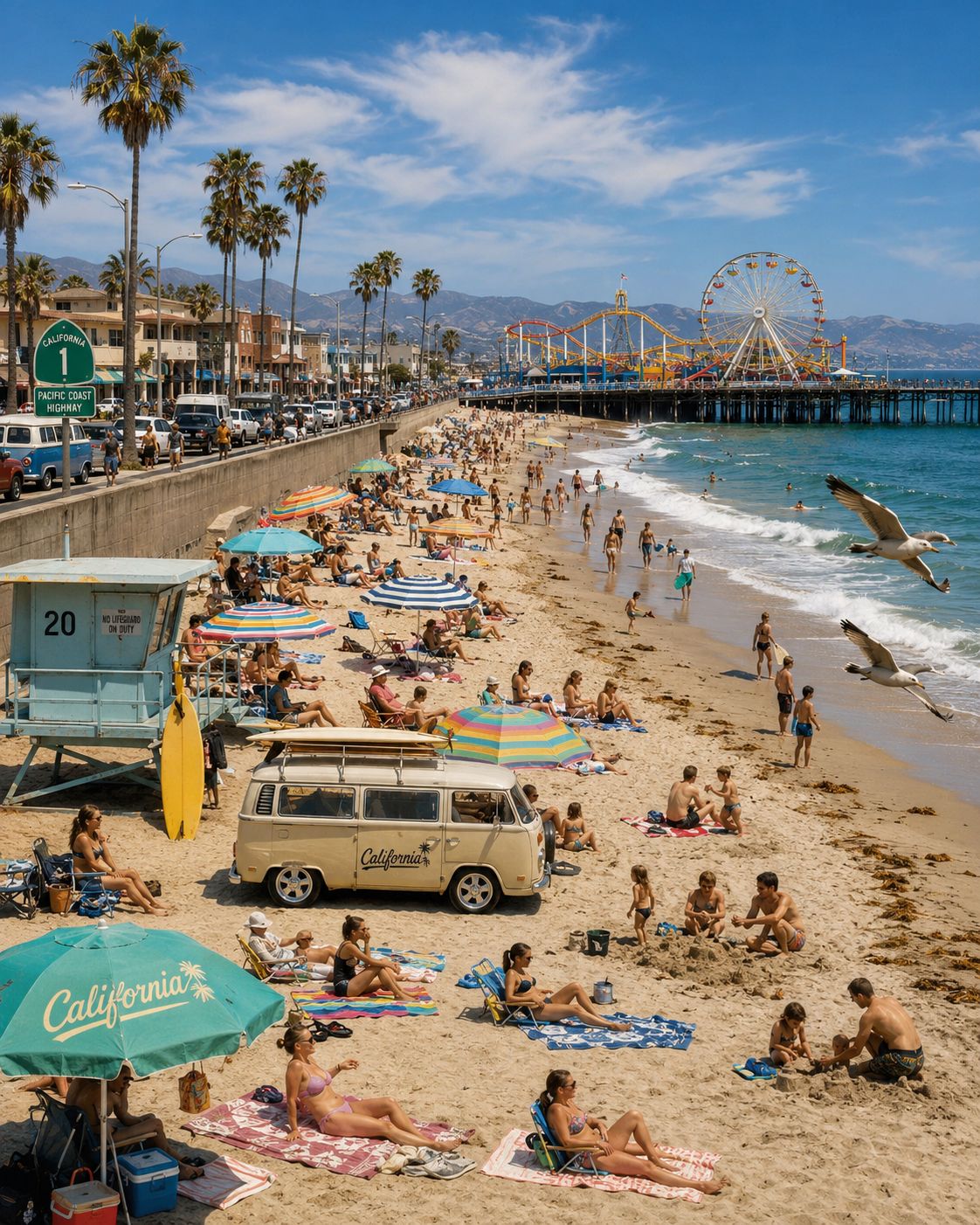 1950s beach days in Southern California
