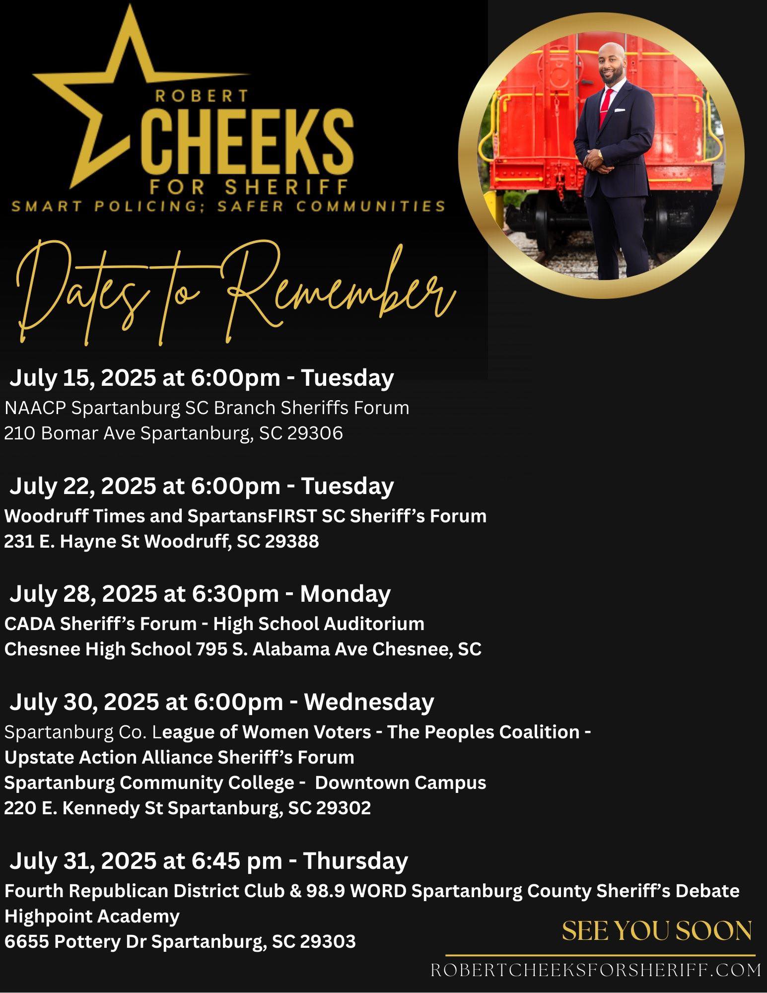 Robert Cheeks for Spartanburg County Sheriff | Spartanburg SC