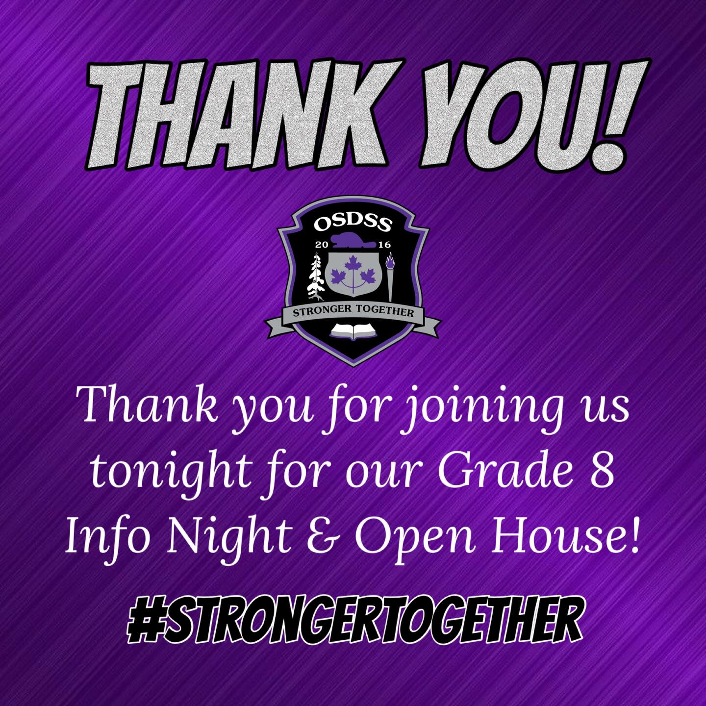 OSDSS - Thank you to all the parents and grade 8s who joined us this ...