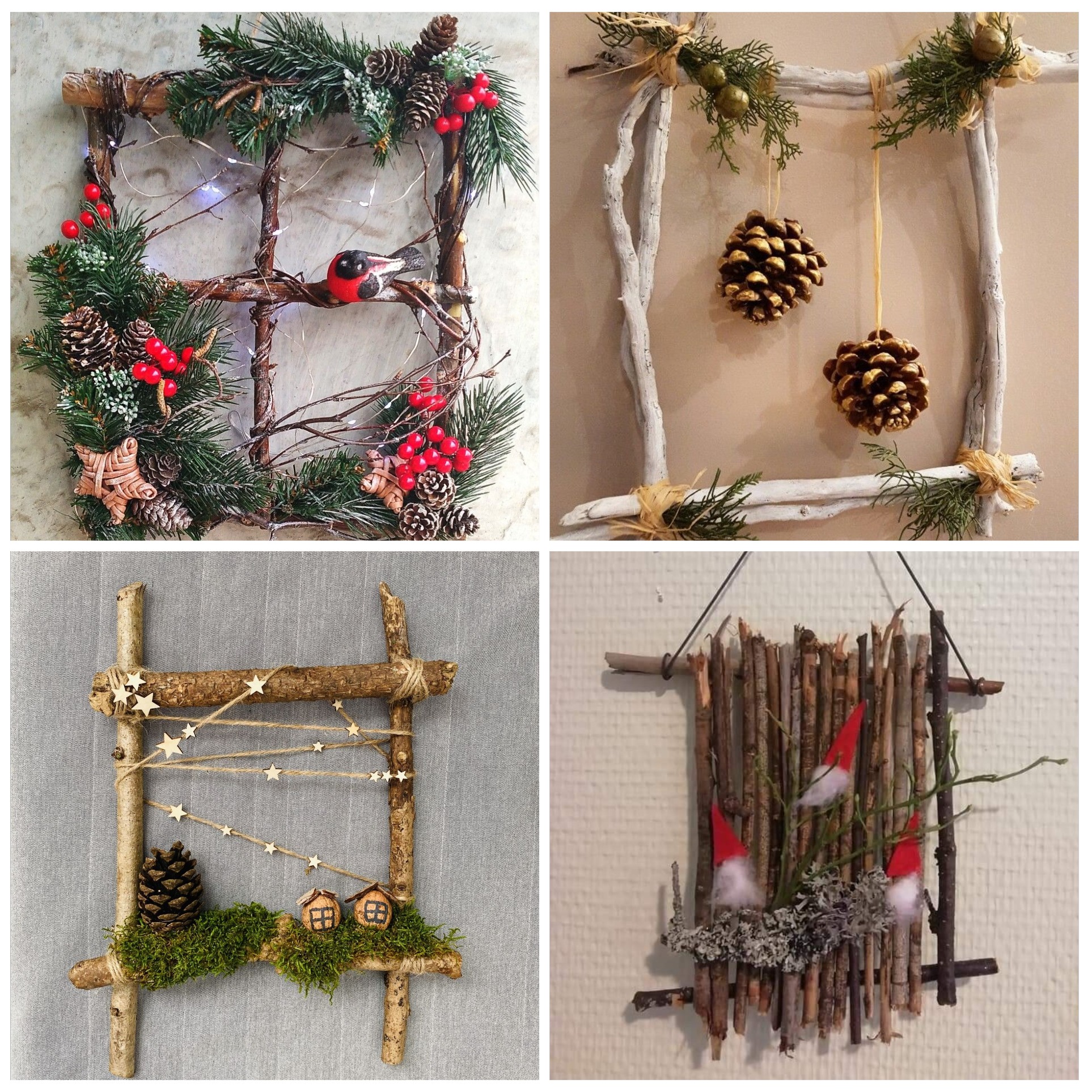 DIY - Rustic Twig Frame Christmas Decor 🌲 Bringing natural charm, cozy ...