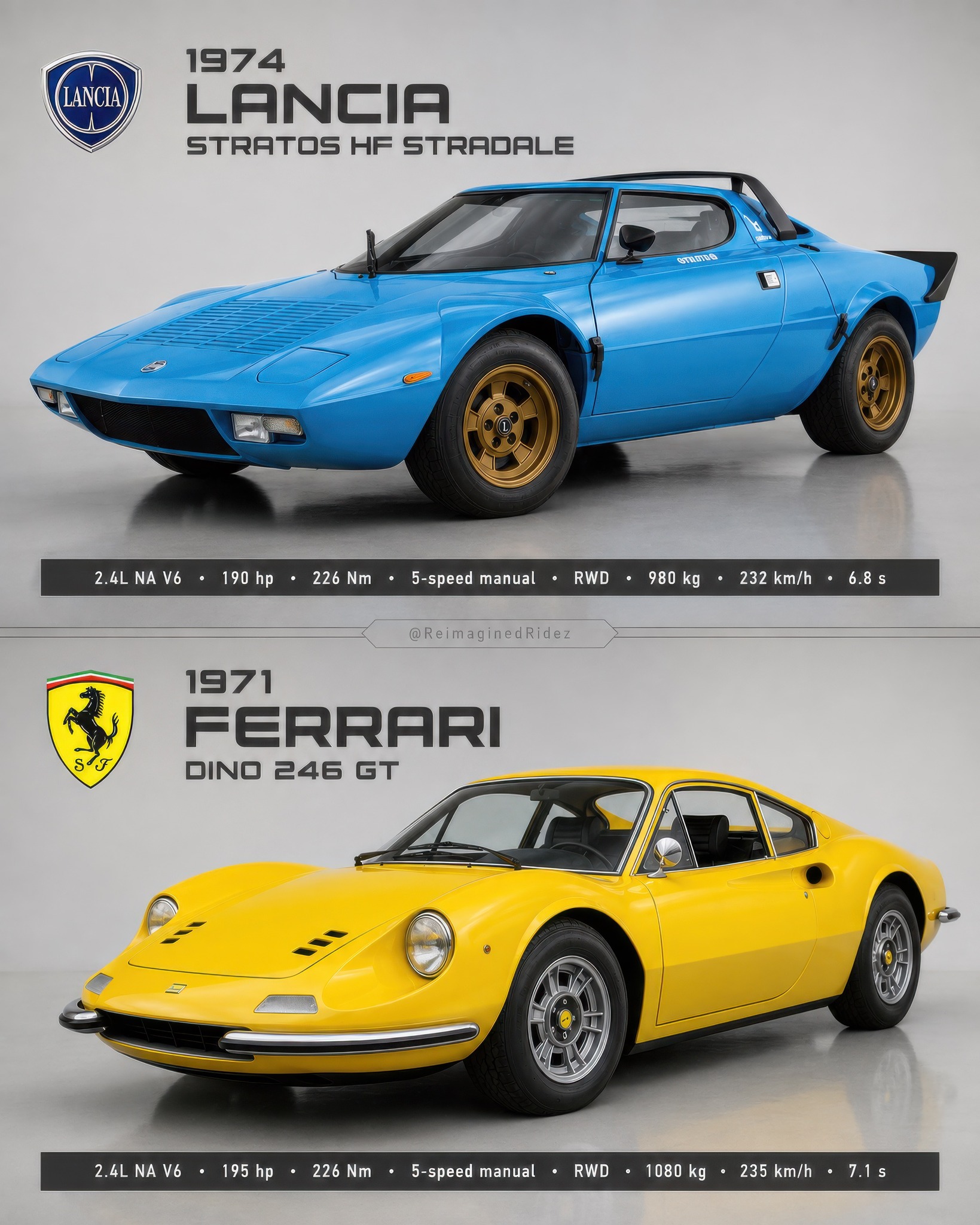 Lancia Stratos HF Stradale vs Ferrari Dino 246 GT